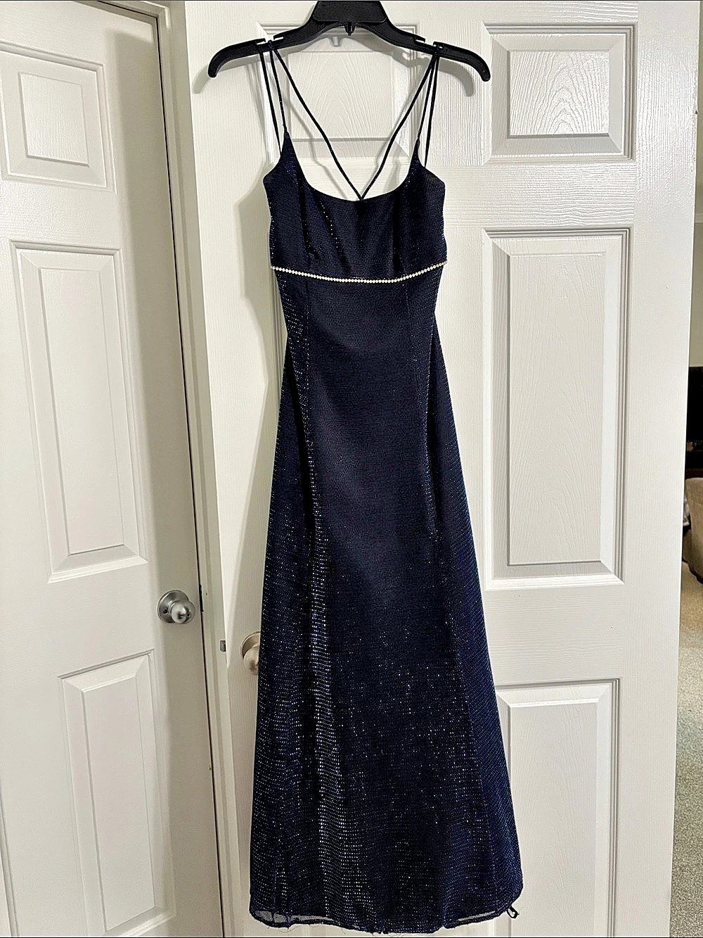 Vintage 90s Y2K JUMP Black Rhinestone Prom Dress 3/4